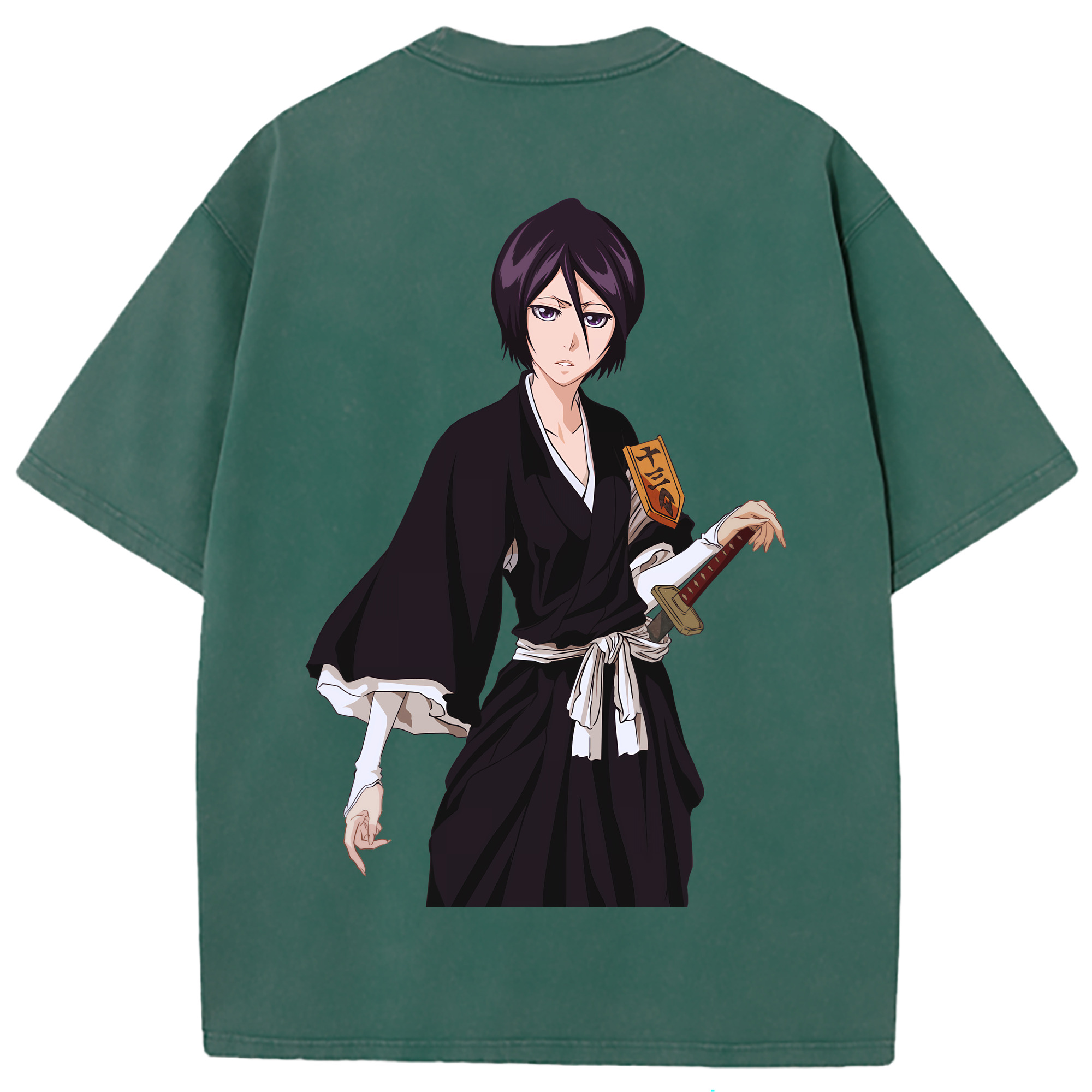 （画像用） ブリーチ 朽木ルキア BLEACH Kuchiki Rukia 綿100% ヴィンテージ風 半袖Tシャツ（背面プリント）